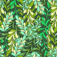 Seamless pattern of leaves, flowers and berries. Floral background vector