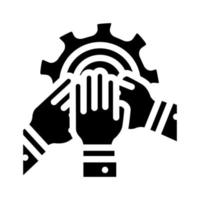 teamwork colleagues glyph icon vector illustration