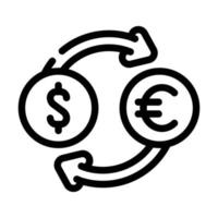 ilustración de vector de icono de línea de cambio de moneda