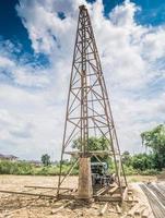 pile driver at construction site photo