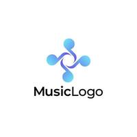 plantilla de diseño de logotipo colorido degradado de música. logotipo de cuatro notas musicales vector