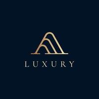 Elegant line curve vector logotype. Premium letter A logo design. Luxury linear creative monogram.