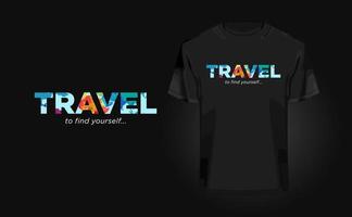 Modern colorful travel t shirt design  with map, trendy, vintage style. Colorful travelling texture T shirt design for man vector