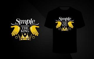 Vintage trendy t-shirt design mockup vector with grunge effect. Modern Tshirt design template with crown. The king crown design. Khaby Lame simple tshirt design.
