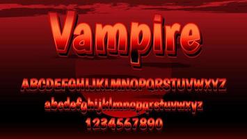 3d Gradient Word Vampire Editable Text Effect Design Template vector