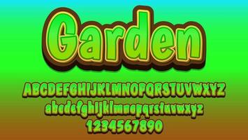 Modern Gradient 3d Word Garden Editable Text Effect Design vector