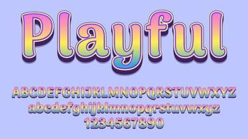 Modern 3D Gradient Colorful Word Playful Editable Text Effect Design Template vector