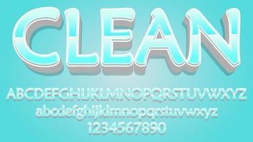 Minimal Gradient Blue Clean Editable Text Effect Design vector