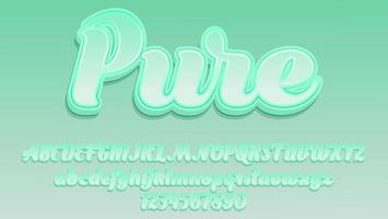 3d Gradient Word Pure Editable Text Effect Design Template vector
