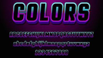 Minimal Gradient 3d Colors Editable Text Effect Design Template vector