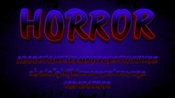 3d Gradient Word Horror Editable Text Effect Design Template vector