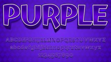 3d Gradient Purple Editable Text Effect Design Template vector