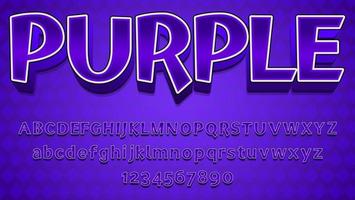 3d Gradient Purple Editable Text Effect Design Template vector