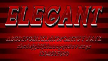 3d Metallic Red Word Elegant Editable Text Effect Design Template vector