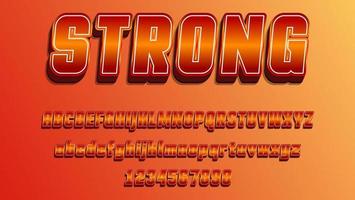 3d Gradient Modern Word Strong Editable Text Effect Template vector