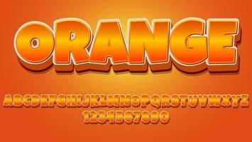 Modern 3d Orange Fully Editable Text Effect Design Template vector