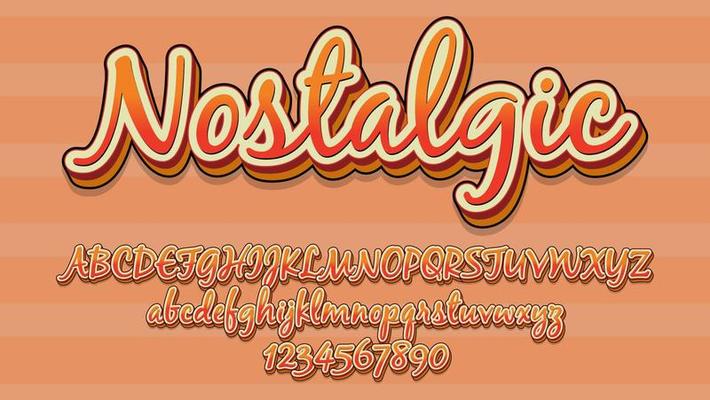 Minimal 3d Nostalgic Editable Text Effect Design Template