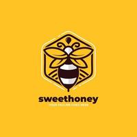 Original sweet honey bee label sticker logo vector