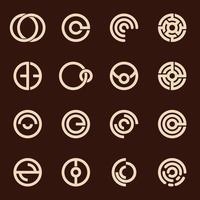 Circle logo collection with monogram style vector