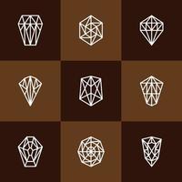 Diamond logo collection with line art style vector
