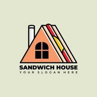 Sandwich House , Logo Design Template Premium Vector