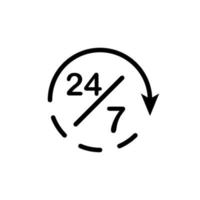 Illustration Vector Graphic of 24-7 label icon