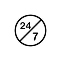 Illustration Vector Graphic of 24-7 label icon