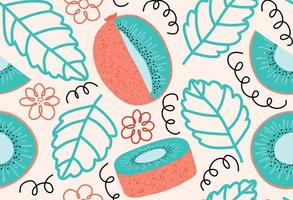 seamless pattern with fresh kiwi fruit. vector illustration