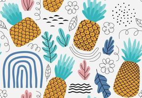 Seamless pineapple pattern. Cute pineapple pattern. vector illustration