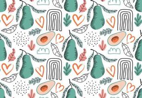 Seamless pattern with avocado. vector illustration