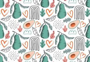 Seamless pattern with avocado. vector illustration