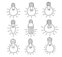 Bulb idea icon set on white background vector