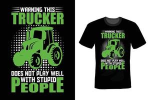 Truck T shirt design, vintage, typography vector