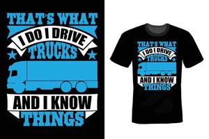 Truck T shirt design, vintage, typography vector