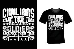 Army T shirt design, vintage, typography vector