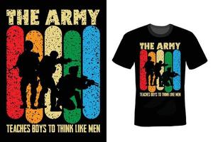 diseño de camiseta del ejército, vintage, tipografía vector