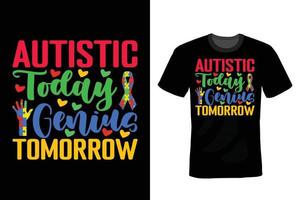 Autism T shirt design, vintage, typography vector