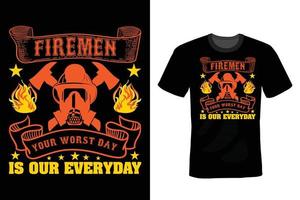 Firefighter T shirt design, vintage, typography vector