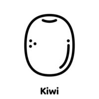 icono lineal de fruta de kiwi, vector, ilustración. vector