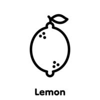 icono lineal de limón, vector, ilustración. vector