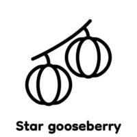 Star gooseberry linear icon, Vector, Illustration. vector