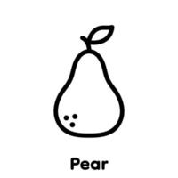 Pear linear icon, Vector, Illustration. vector