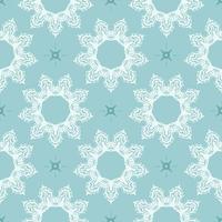 Oriental seamless vector background. Wallpaper in a baroque style pattern. Baby blue floral element. Ornament for wallpaper, fabric, packaging and paper. Vector illustration.