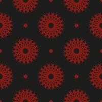 Chinese black and red abstract seamless vector background. Indian floral element. Graphic ornament for wallpaper, fabric, wrapping, packaging.