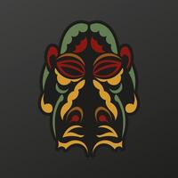 Polynesia mask in baroque color. vector