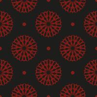 A red and black pattern with flowers vector