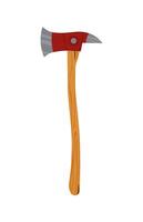 A hammer with a wooden handle on a white background vector