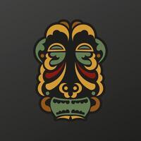 Polynesia mask in baroque color. Luxurious pattern with lace motifs. Isolated. Vector illustration