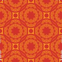 Red-orange seamless pattern with luxury, vintage, decorative ornaments. Good for murals, textiles, and printing. Vector illustration.