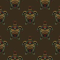 Seamless pattern with turtle patterns in the colors of the baroque style. Good for backgrounds, prints, apparel and textiles. Vector illustration.